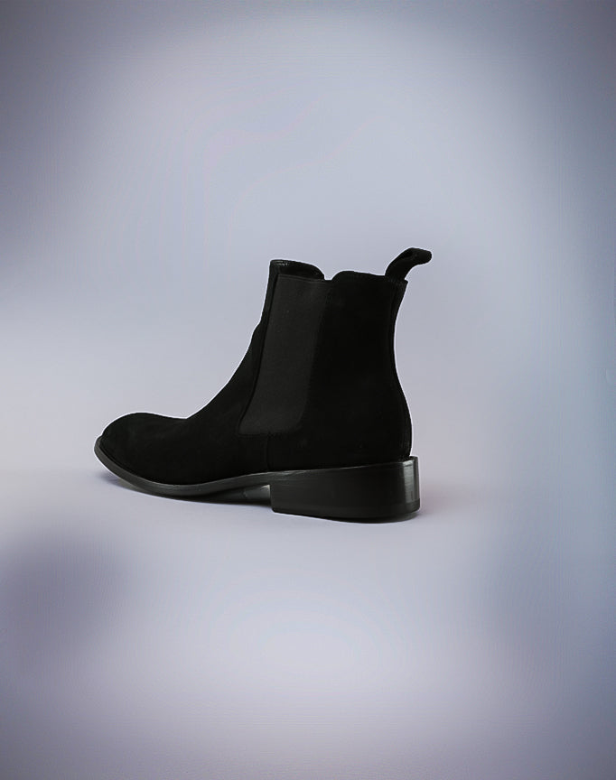 J. Sabat High – Wingtip Black Leather Suede Chelsea Boot - Black