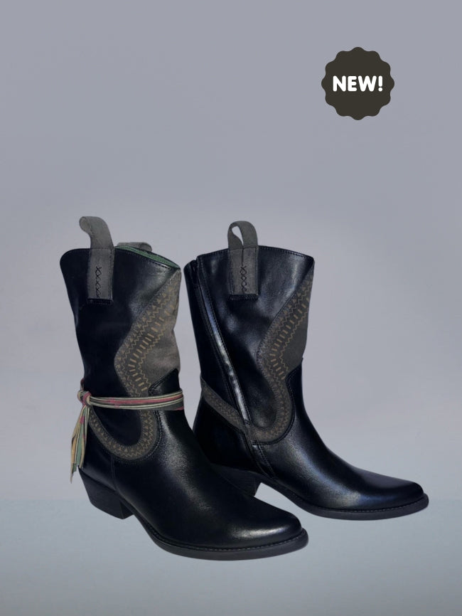 "Felmini" Stylish women’s western style Boots. Quality leather uppers and 100% hand made in Portugal.