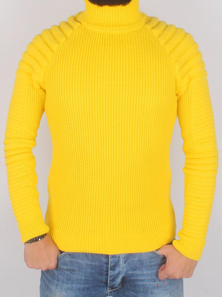 CE AND CE  yellow Men's turtle neck sweater - yellow