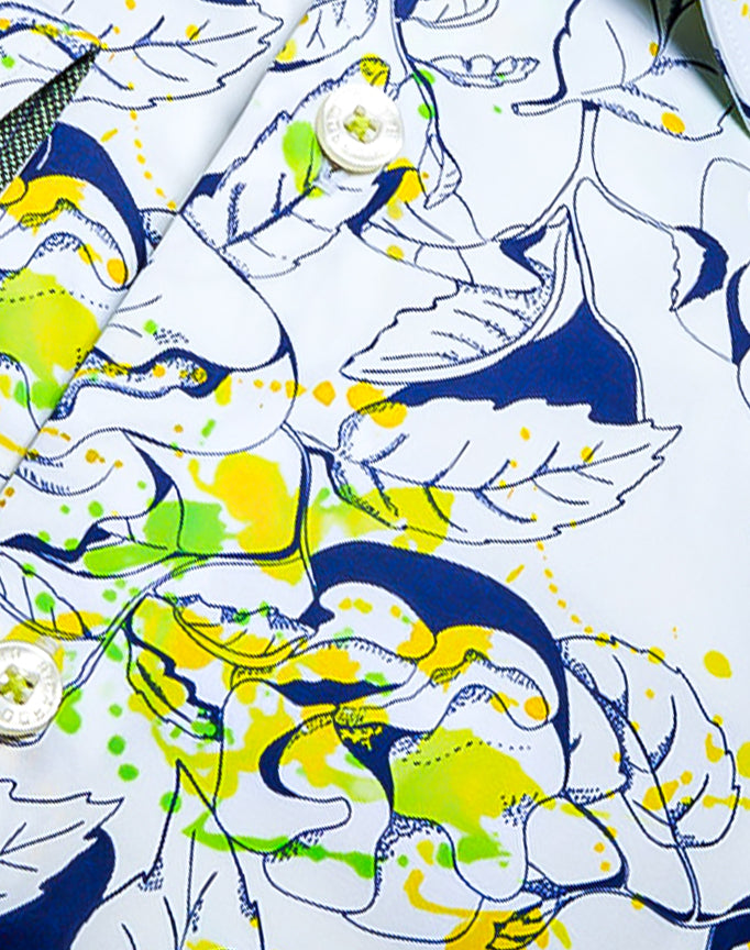 Ricardo Ricco Contrast Floral Slim Fit Shirt. (Art: Bsk   Code: 311)