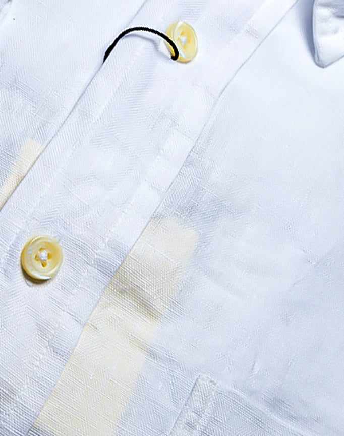 Benson Men Premium Linen Long-Sleeve Shirt. (White)