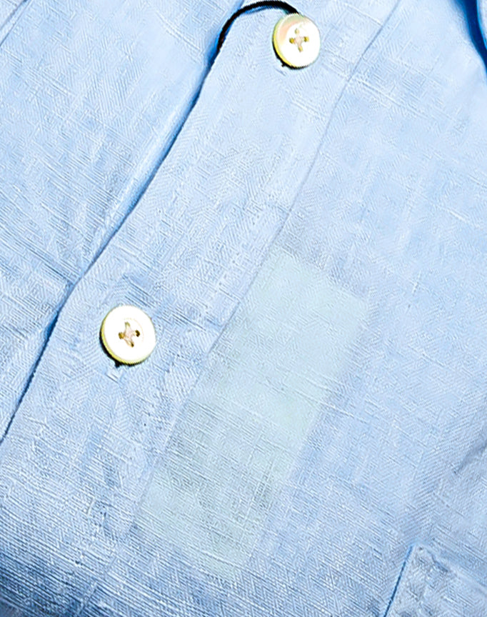 Benson Men Premium Linen Long-Sleeve Shirt. (Blue)